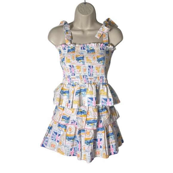 Haute Hippie Dresses & Skirts - Haute Hippie Womens Smocked Top and Ruffle Skirt Vacation Tropical‎ Set Size L
